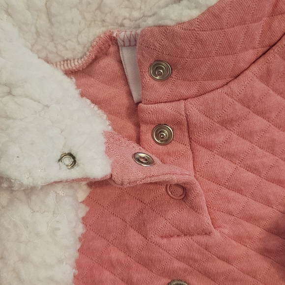2 Piece Baby On Board Pink Quilted Toddler Pullover with Bunny Design Size 3-6 M - Picture 3 of 7